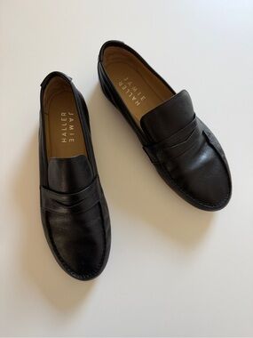 Jamie Haller Black Leather Women's Penny Loafers Size 8